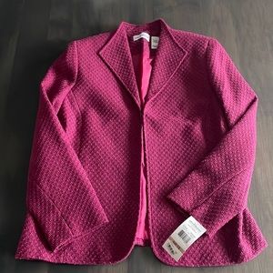 Women’s Alfred Dunner Blazer Size 12 Wine/Pink Color (Merlot) New With Tags